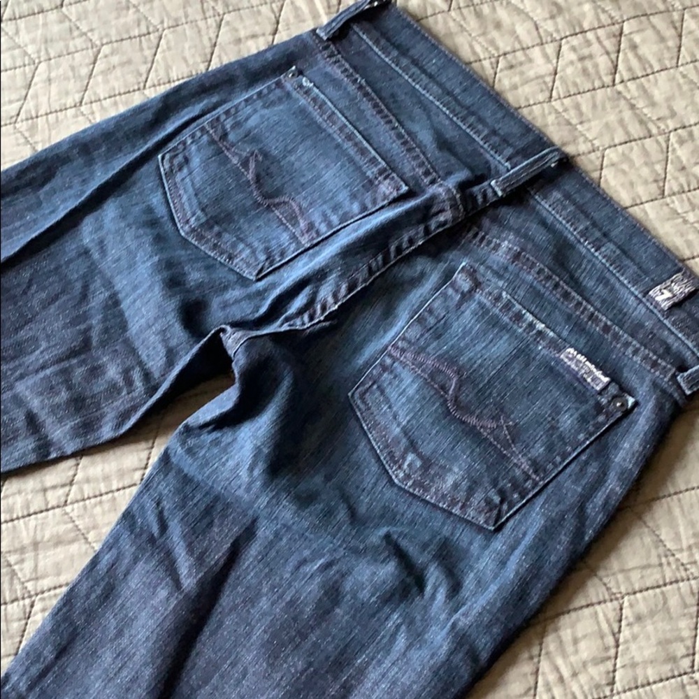 7 FOR ALL MANKIND Straight Leg Dark Wash Jeans - Picture 7 of 16